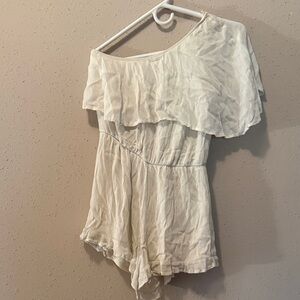 Altar'd State Cream Off-Shoulder Romper